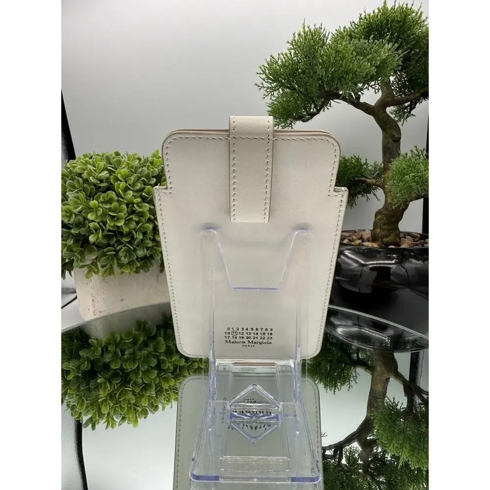Maison Margiela off-white leather phone pouch